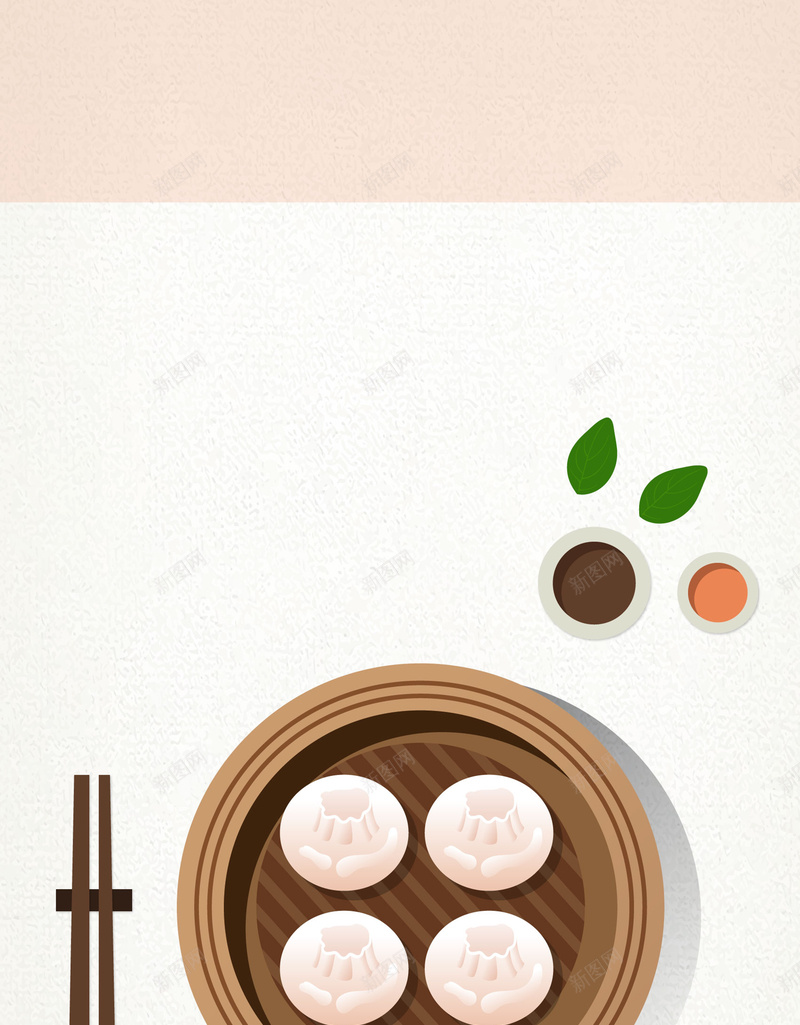 矢量传统手绘扁平化面食背景ai设计背景_新图网 https://ixintu.com 传统美食 传统面食 传统食品 包子 包子铺海报 卡通 吃货 小笼包 扁平化 手绘 海报 矢量图 筷子 美食 蒸笼 面食