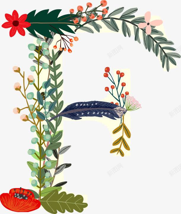 花朵字母Fpng免抠素材_新图网 https://ixintu.com 字体花卉 植物花朵字母 艺术字体 花朵符号 花朵英文字母