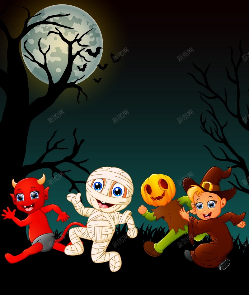 万圣节幽灵矢量图ai设计背景_新图网 https://ixintu.com 万圣节 卡通 幽灵 恐怖 手绘 童趣 矢量图