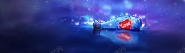瓶子创意banner背景jpg设计背景_新图网 https://ixintu.com 唯美 爱情 瓶子 蓝色背景 非主流