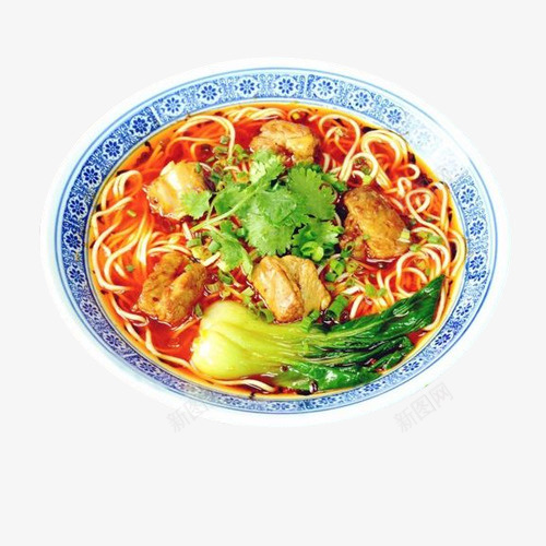 大碗红烧排骨面png免抠素材_新图网 https://ixintu.com 排骨 红烧口味 红烧排骨面 美食 面条 风味小吃