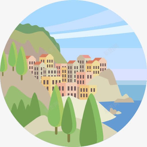村图标png_新图网 https://ixintu.com 村庄 自然景观 风景