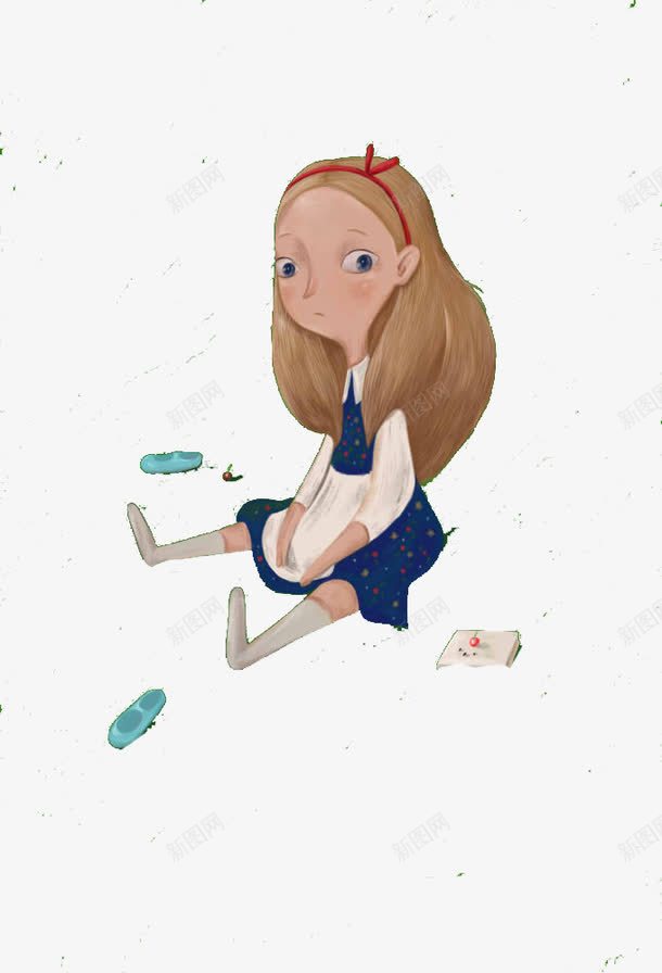 坐在地上的小女孩png免抠素材_新图网 https://ixintu.com 儿童插画 卡通 卡通人物 卡通动物 可爱 小女孩 插画 故事插画