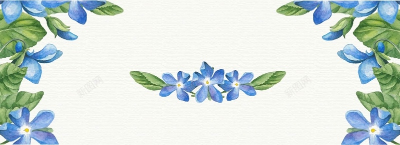 蓝色花朵春季淘宝背景矢量图ai设计背景_新图网 https://ixintu.com 女性 手绘 文艺 春季 水彩 油画 浪漫 纸张 花儿 花朵 矢量图