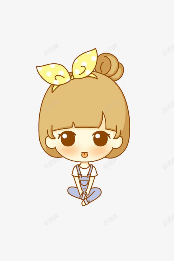 穿着黄色背带裤的可爱小女孩png免抠素材_新图网 https://ixintu.com 卡通 卡通女孩 可爱 可爱小女孩 小女孩 小女孩图片 小女孩图片素材 手绘女孩 黄色
