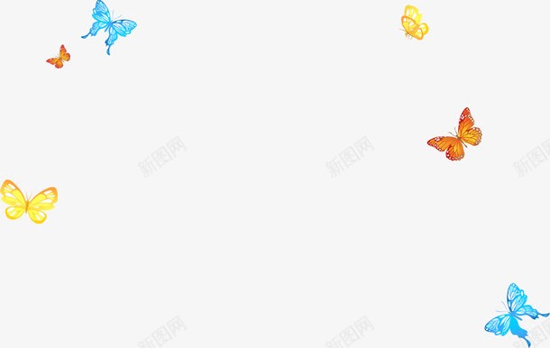 蝴蝶装饰海报png免抠素材_新图网 https://ixintu.com 海报 素材 蝴蝶 装饰