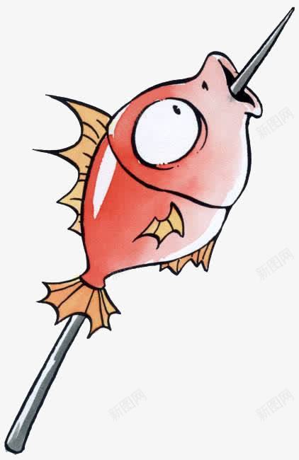 卡通版的烤鱼png免抠素材_新图网 https://ixintu.com PNG素材 卡通 小鱼 烤鱼