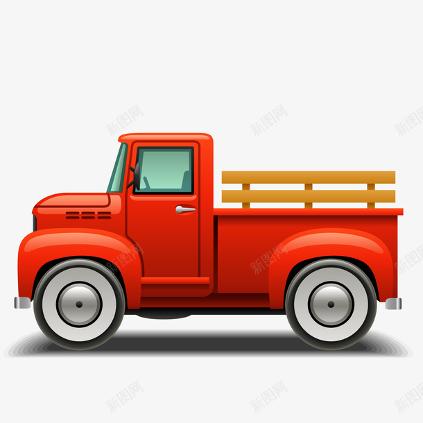 红色的小货车矢量图ai免抠素材_新图网 https://ixintu.com 交通工具 小货车 红色 车辆设计 运输工具 矢量图