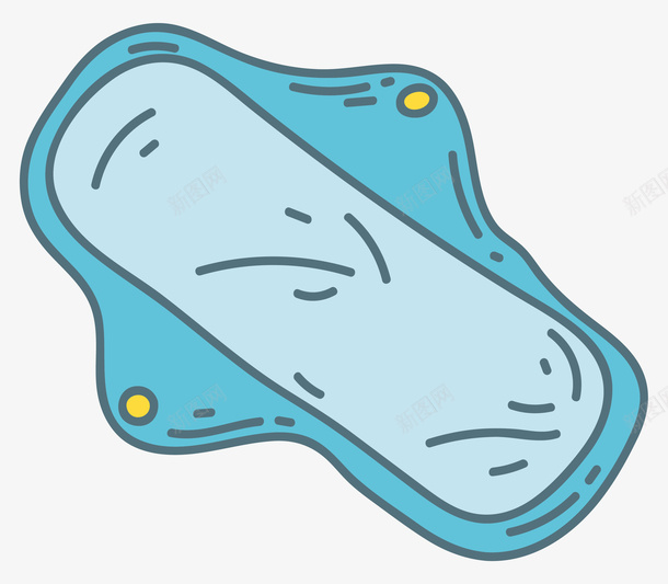 蓝色手绘卫生巾png免抠素材_新图网 https://ixintu.com 免抠图 卫生巾 抠图 插画 蓝色卫生巾 装饰画