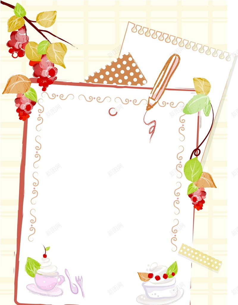 手绘葡萄水果矢量图ai设计背景_新图网 https://ixintu.com 卡通 手绘 水果 甜品 白色 童趣 葡萄 矢量图