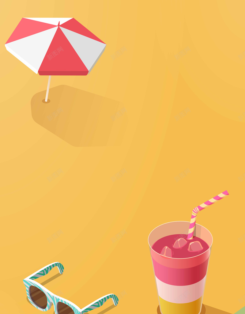 夏日促销海报背景矢量图ai设计背景_新图网 https://ixintu.com 优惠 优惠活动 促销 促销活动 夏天 夏季 夏日 大酬宾 季节 折扣 沙滩 遮掩伞 销售 饮品 矢量图
