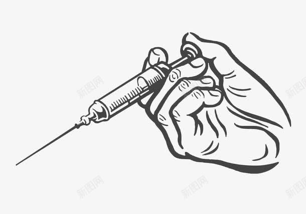 手绘扎针png免抠素材_新图网 https://ixintu.com 手 手绘图 扎针 插图 生病 简笔图 针尖