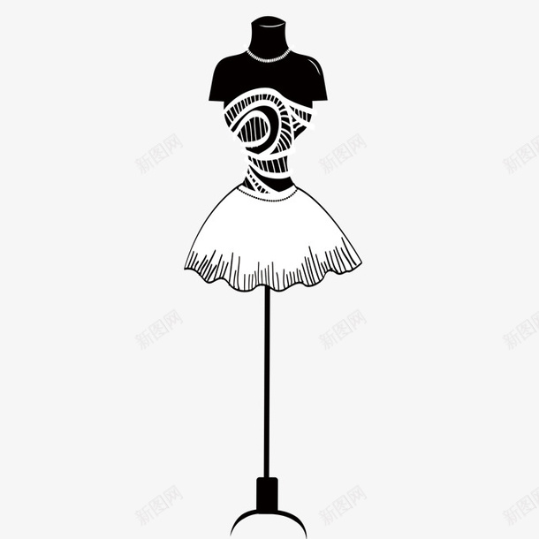 手绘衣架png免抠素材_新图网 https://ixintu.com 手绘画 矢量装饰 衣架 装饰 裙子