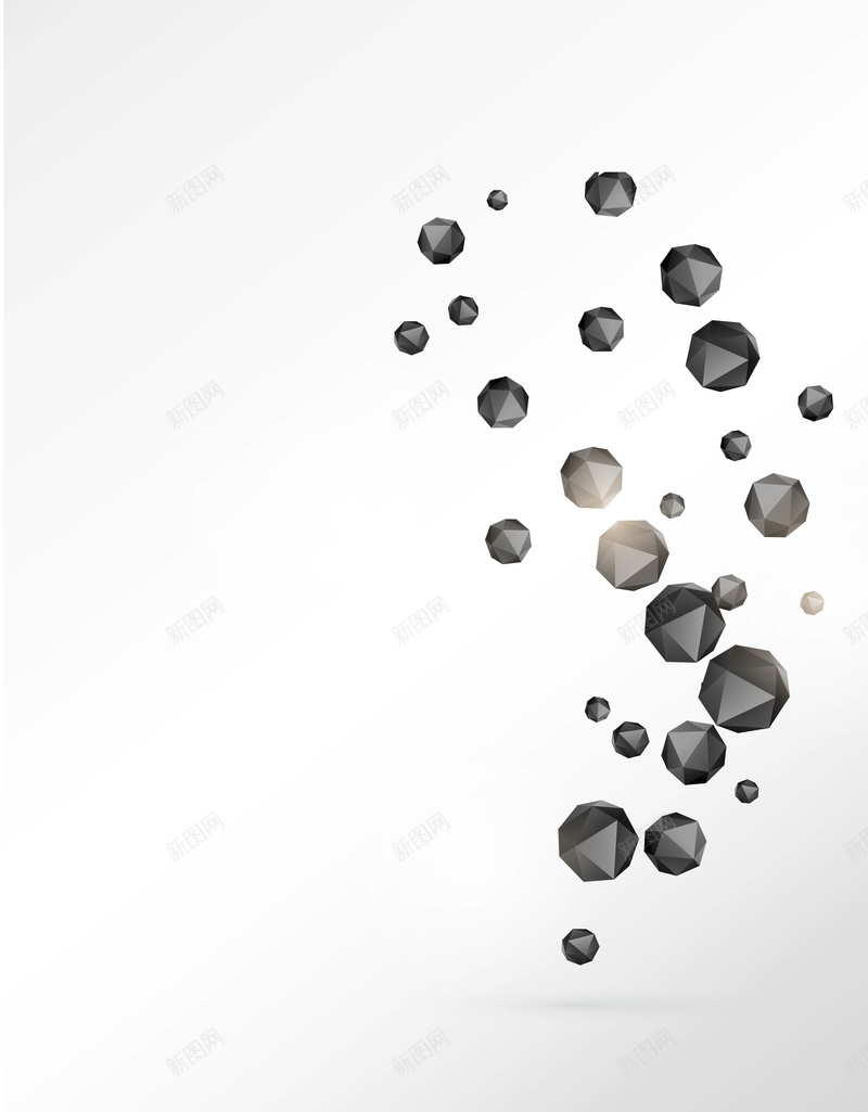 矢量质感多边体漂浮背景ai设计背景_新图网 https://ixintu.com 几何 商业 商务 多边体 大气 海报 漂浮 炫光 矢量 科技 背景 质感 黑白 矢量图