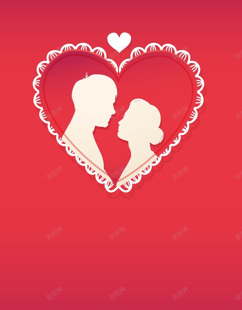 矢量结婚人物剪影背景ai设计背景_新图网 https://ixintu.com 剪影 婚庆 心形 情人节 新娘 新郎 海报 矢量 粉红色 结婚人物 蕾丝花边 质感 边框 邀请函 矢量图