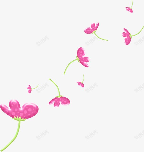 漂浮小花png免抠素材_新图网 https://ixintu.com 卡通 小花 手绘 桔梗 淡紫色 漂浮