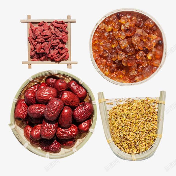 炖汤类食材png免抠素材_新图网 https://ixintu.com 特产食材 红枣枸杞 银耳莲子羹 食材海报