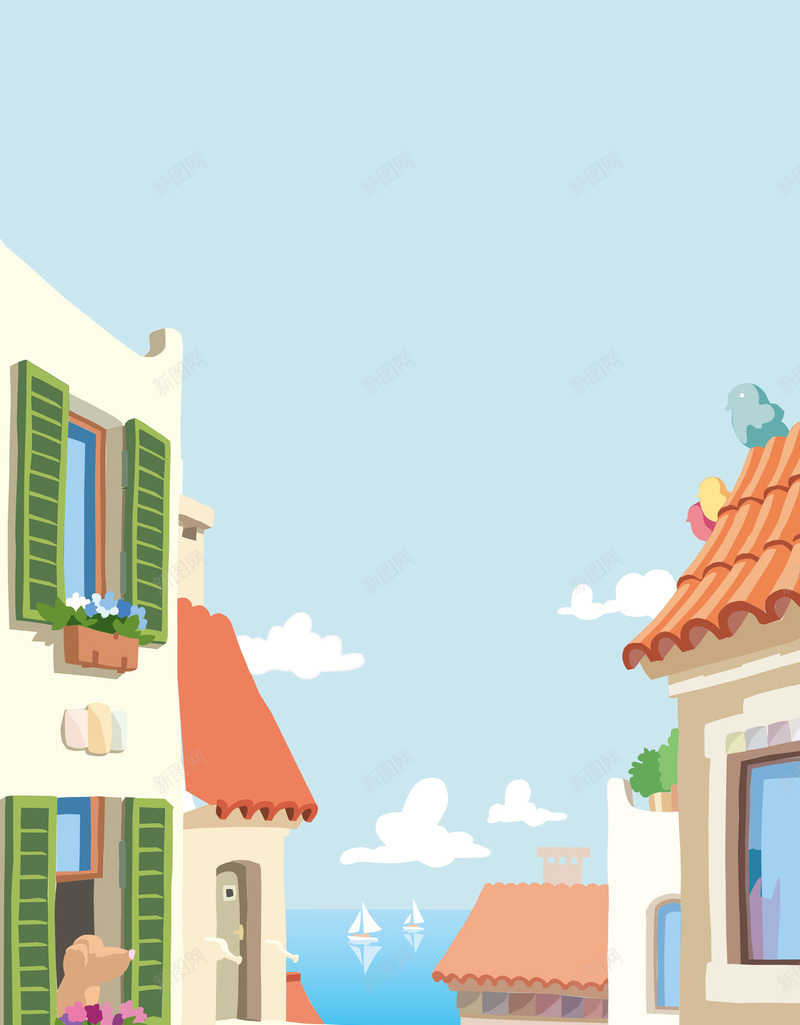 卡通手绘透视城市风景背景矢量图ai设计背景_新图网 https://ixintu.com 卡通 卡通手绘透 城市建筑 城市街景 城市风景 夜景 手绘 旅游风景 海滨城市 矢量图 透视 透视道路 道路 魅力城市