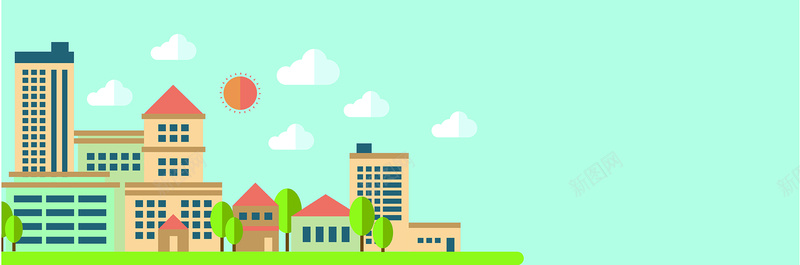 现代城市生活扁平化背景图矢量图ai设计背景_新图网 https://ixintu.com 住宅 几何 城市 扁平 扁平化 新式 海报banner 渐变 现代 生活 矢量图