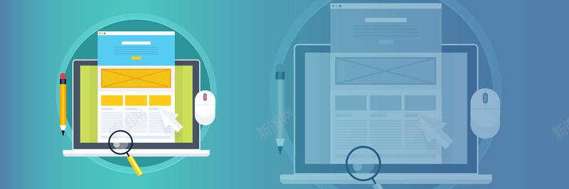 网页背景图矢量图ai设计背景_新图网 https://ixintu.com 专业蓝色 卡通 手绘 海报banner 电脑 童趣 网页 蓝色 设计 矢量图