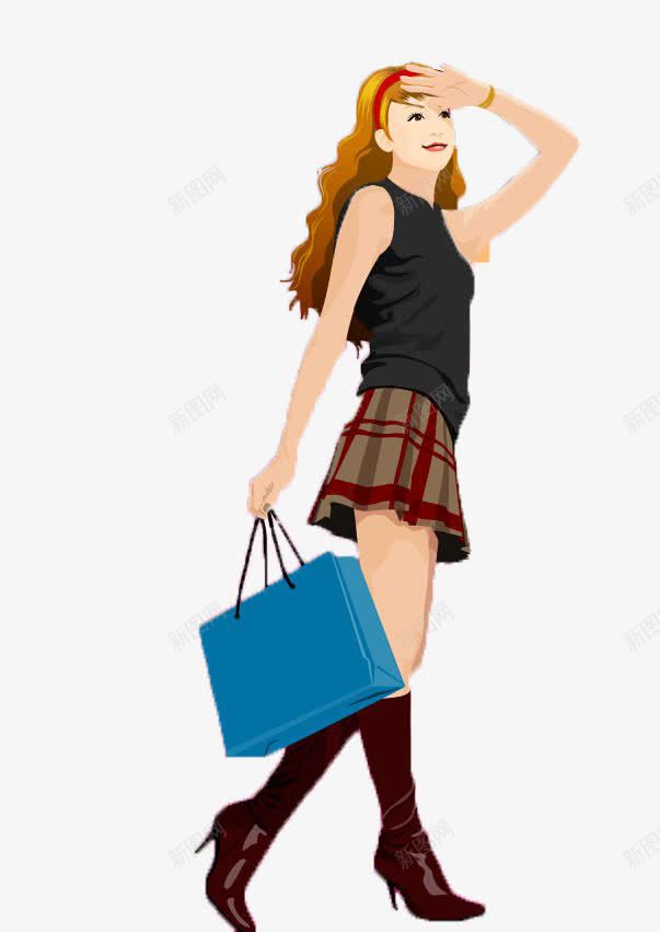 购物卡通女人png免抠素材_新图网 https://ixintu.com 女人 手提袋 时尚女人 时尚美女 美女 购物女人