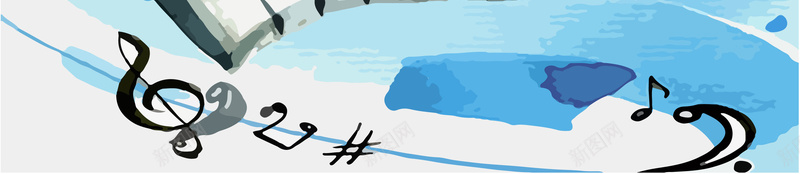 矢量音乐课音乐培训班招生海报ai设计背景_新图网 https://ixintu.com 招生 海报 矢量 矢量图 蓝色 钢琴 音乐培训班 音乐课 音乐课堂 音符