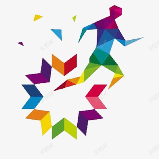 彩色马拉松logo图标png_新图网 https://ixintu.com 免扣素材 彩色 跑步 马拉松logo