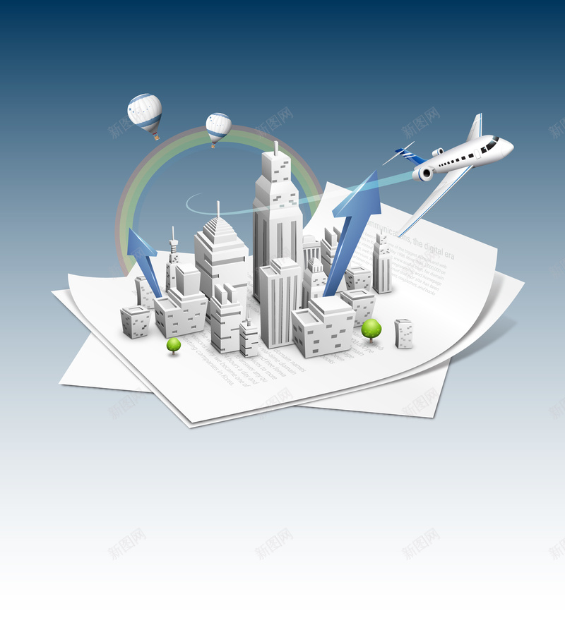 商务科技海报背景矢量图ai设计背景_新图网 https://ixintu.com 3D建筑 信息 商务 城市 广告 海报 矢量背景 科技 矢量图