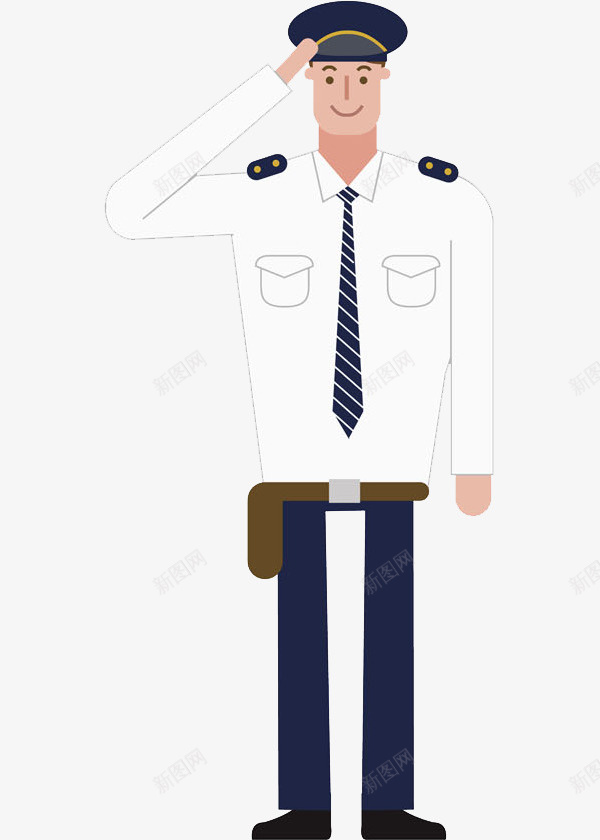 卡通敬礼的警察png免抠素材_新图网 https://ixintu.com 制服 卡通 帅气的 微笑的 手绘 插图 敬礼手势 敬礼的 立正敬礼 警察