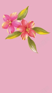 粉色清新扁平简约花朵浪漫H5背景矢量图背景