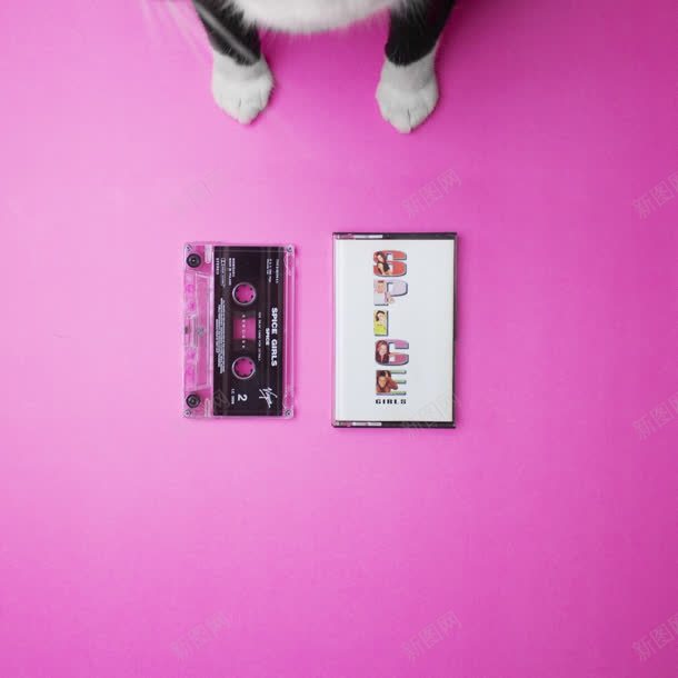 黑猫和磁带海报背景jpg高清背景_新图网 https://ixintu.com 海报 磁带 背景