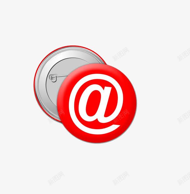 卡通红色艾特胸章png免抠素材_新图网 https://ixintu.com 卡通 红色 胸章 艾特