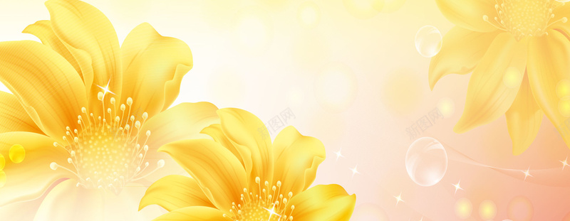 太阳花背景矢量图ai设计背景_新图网 https://ixintu.com 小清新 文艺 海报banner 简约 绽放 花朵 金色 矢量图