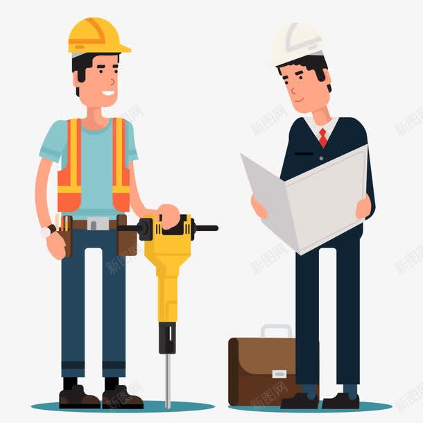 工程师与建筑工人矢量图eps免抠素材_新图网 https://ixintu.com 上班族 卡通人物 卡通工人 工人 工程师 建筑工人 矢量图