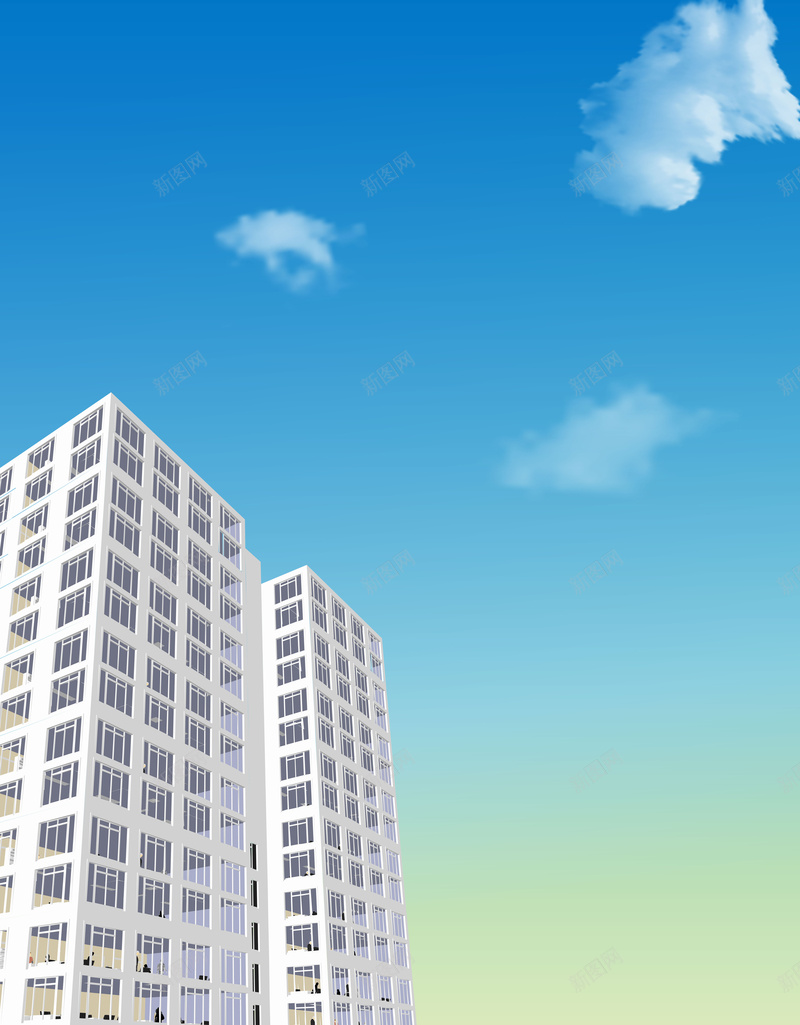 矢量商务房地产样式楼宇背景ai设计背景_新图网 https://ixintu.com 办公楼 商务 商务办公 大气 建筑群 房地产 楼宇 海报 矢量素材 立体 简约 背景 质感 透视效果 矢量图