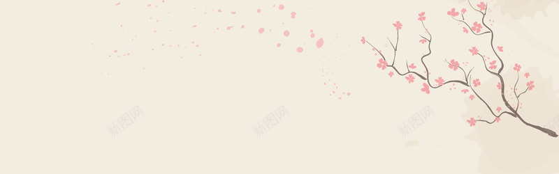 梅花背景图矢量图ai设计背景_新图网 https://ixintu.com 冬梅 小清新 文艺 树枝 梅花 海报banner 简约 粉色 矢量图