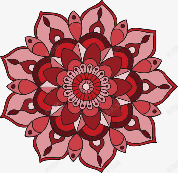 酒红色曼陀罗花纹png免抠素材_新图网 https://ixintu.com 宗教花纹 曼荼罗图案 曼陀罗 曼陀罗花纹 矢量png 酒红曼陀罗 酒红色