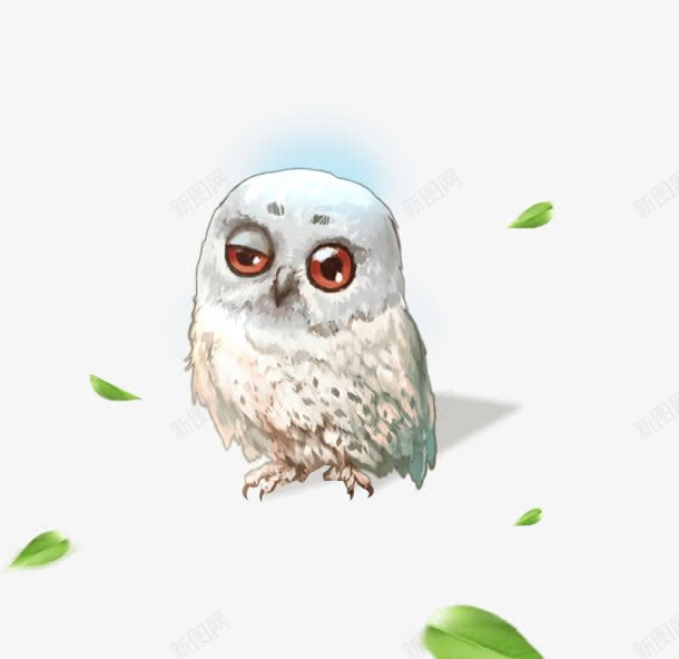 卡通白色可爱猫头鹰手绘png免抠素材_新图网 https://ixintu.com 卡通 可爱 猫头鹰 白色