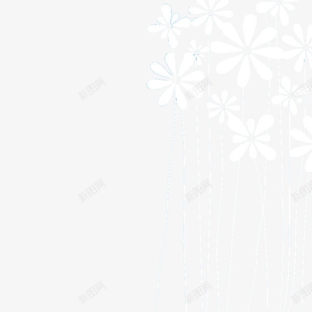白色花朵png免抠素材_新图网 https://ixintu.com 十朵花 白花 花朵边框