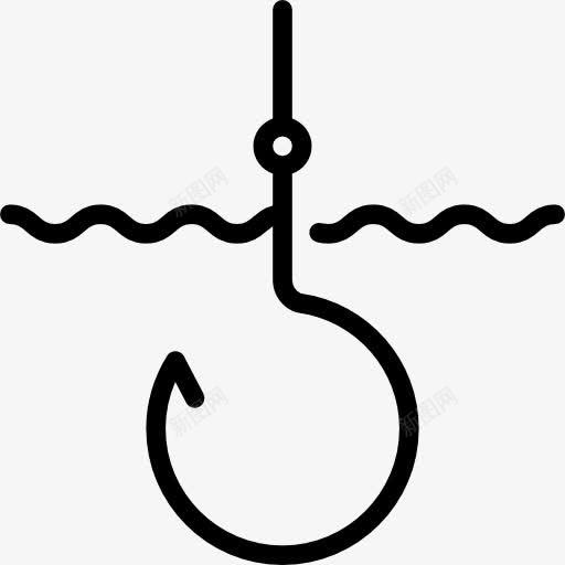 钩图标png_新图网 https://ixintu.com 工具和用具 运动 钓鱼钩 钢