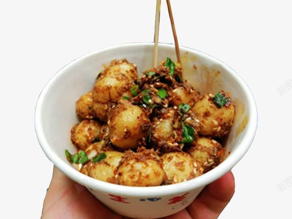 油炸小土豆png免抠素材_新图网 https://ixintu.com 实物图 小土豆 街边小吃 香辣口味
