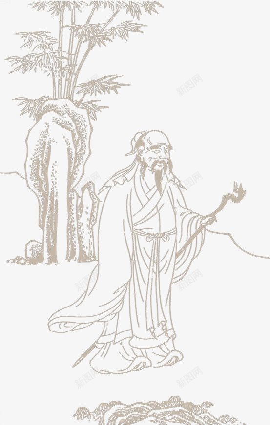中国风树林人物装饰png免抠素材_新图网 https://ixintu.com 人物 国风 树林 装饰