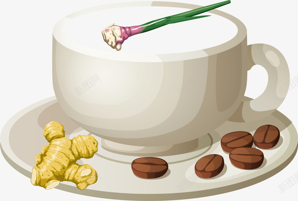 卡通姜茶广告矢量图ai免抠素材_新图网 https://ixintu.com 姜茶 广告设计 生姜 生姜红茶 红糖姜茶 茶杯 茶水 矢量图