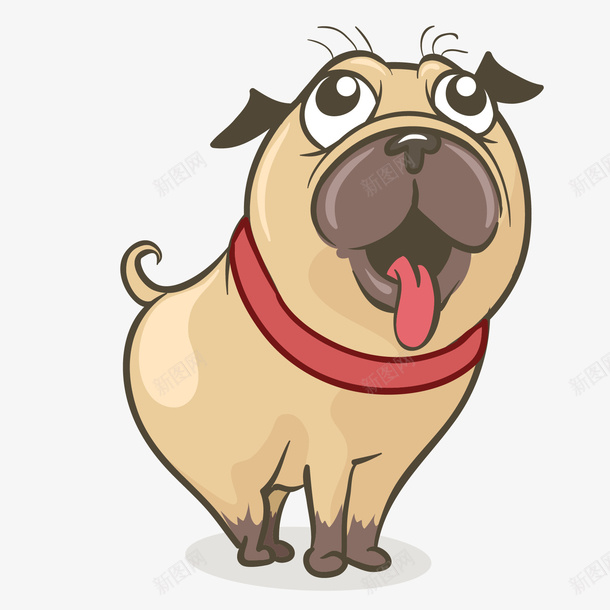 黄灰色讨好的巴哥犬矢量图ai免抠素材_新图网 https://ixintu.com 卡通 巴哥犬 灰色 红色 讨好 黄色 黄色巴哥犬 矢量图