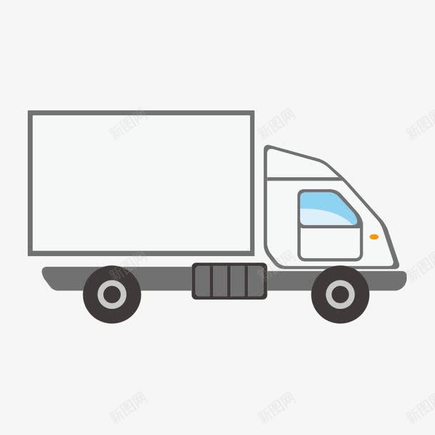 交通工具车子png免抠素材_新图网 https://ixintu.com 交通工具 卡通 白色 货车 车子 黑色