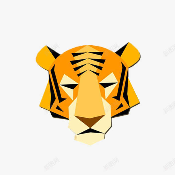 卡通简约虎头png免抠素材_新图网 https://ixintu.com Q版虎 凶猛 动物 卡通 卡通老虎头 立体 简约 老虎 老虎头 萌虎