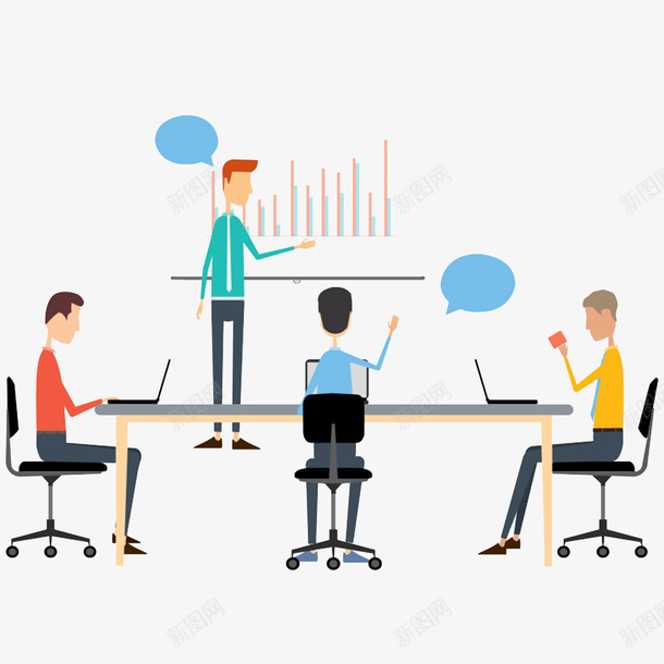 办公室会议png免抠素材_新图网 https://ixintu.com 会议 分析 办公室 卡通 开会 手绘