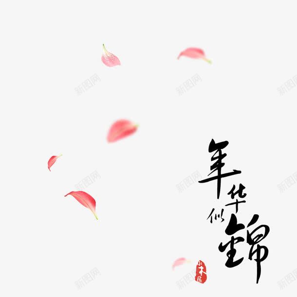 花瓣png免抠素材_新图网 https://ixintu.com 年华似锦 艺术字 花朵