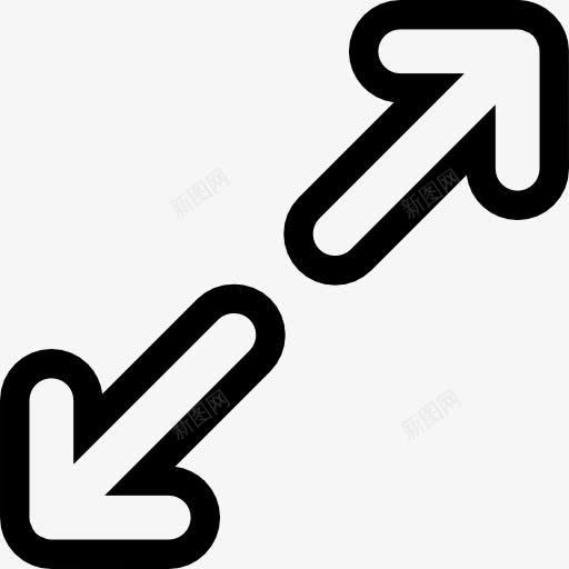 调整图标png_新图网 https://ixintu.com 多媒体选项 大小 对角 方向 箭头 调整界面