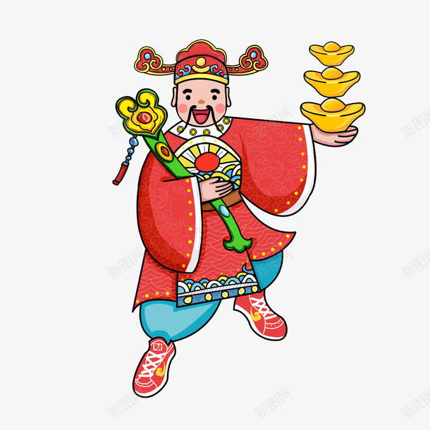 国潮元素财神爷元宝如意psd免抠素材_新图网 https://ixintu.com 元宝 国潮元素 国潮财神爷 如意 财神爷